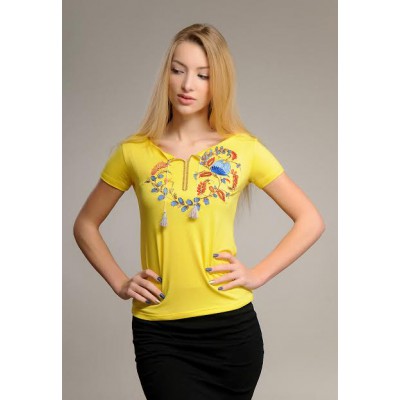 Embroidered t-shirt "Petrykiv Ornament" yellow